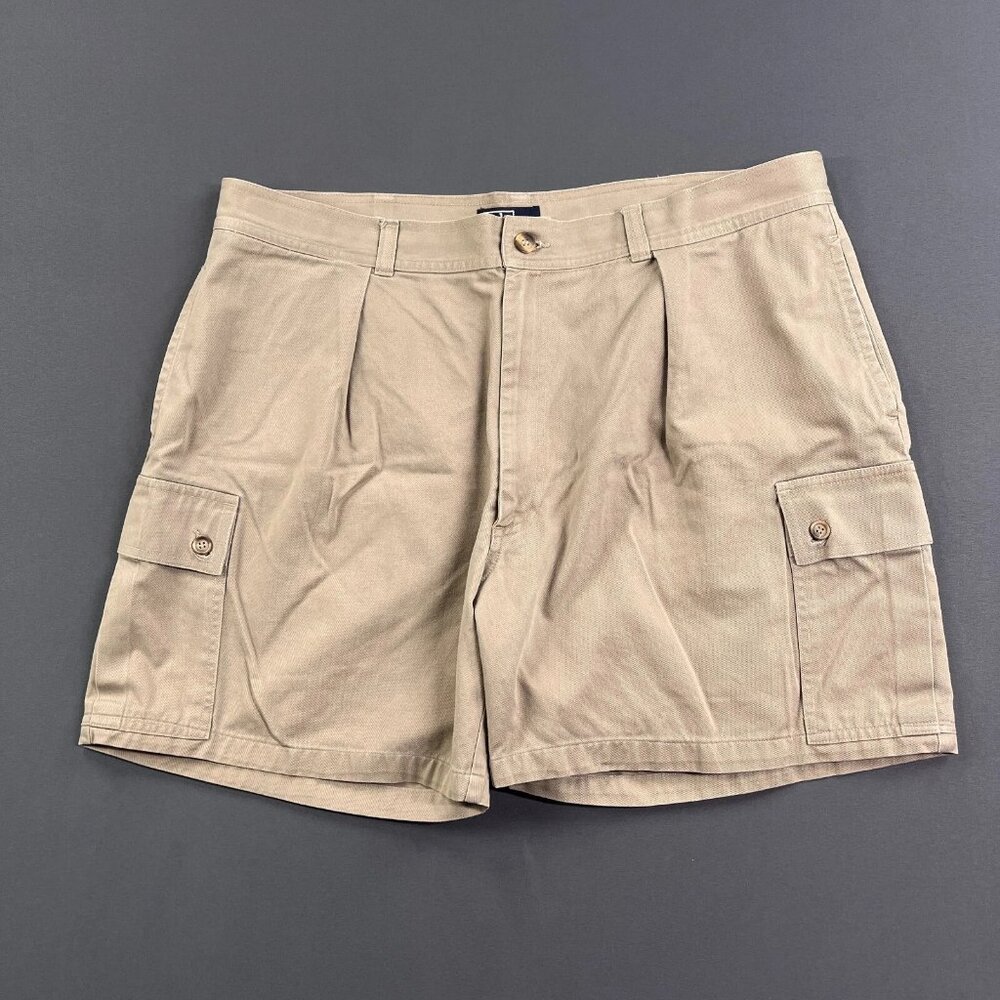 Vintage Polo Ralph Lauren Shorts Mens 42 Brown Tan Cargo Khaki Pleated Safari